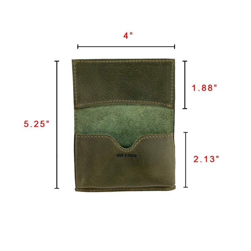 Hide & Drink, Leather Vintage Business Card Holder, Cash Organizer, Wallet, Pocket Accessories, Handmade Includes 101 Year Warranty (Bourbon Brown) - Image 5